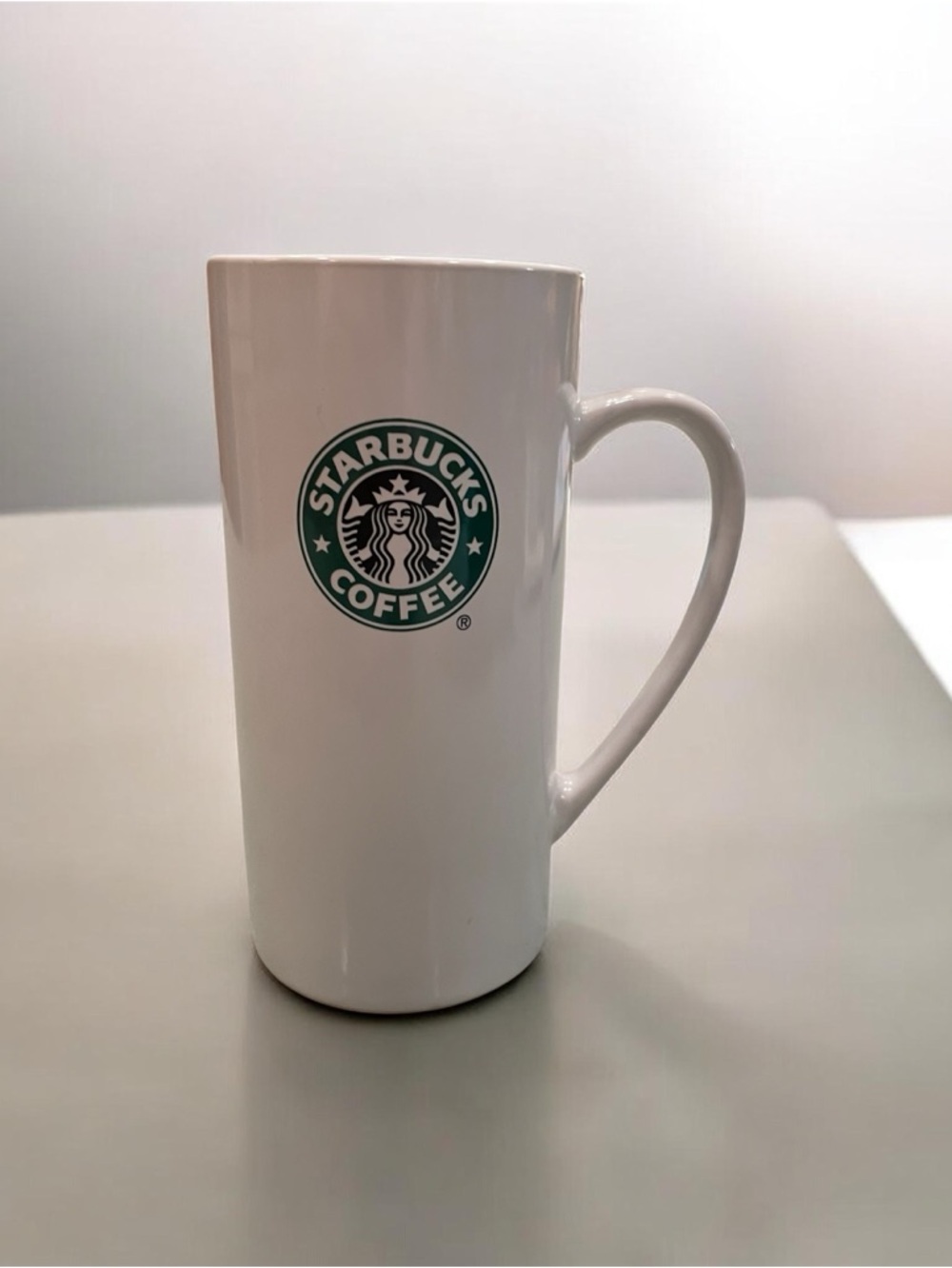 Classic Starbucks tall white mug green siren logo 14 oz